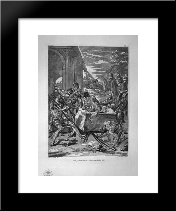 Funeral Procession, The Blessed Virgin 20x24 Black Modern Wood Framed Art Print Poster by Piranesi, Giovanni Battista