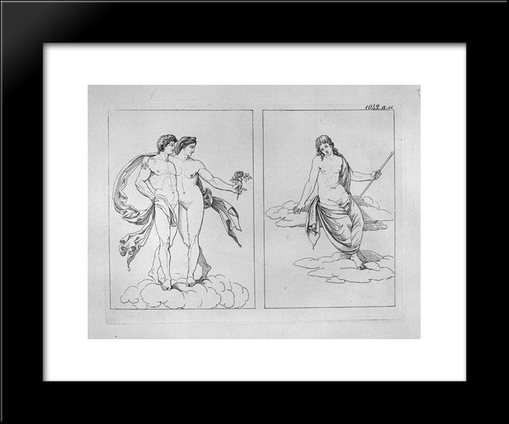 Gemini And Virgo 20x24 Black Modern Wood Framed Art Print Poster by Piranesi, Giovanni Battista