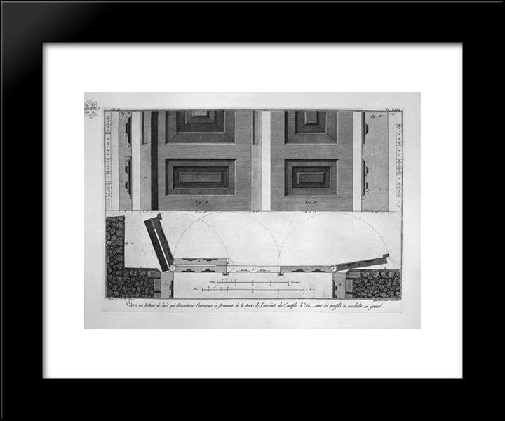 Geometrical Proofs On The Door 20x24 Black Modern Wood Framed Art Print Poster by Piranesi, Giovanni Battista
