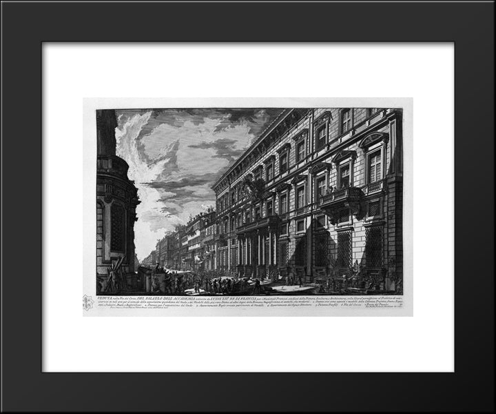 Great View Of The Curia Innocenziana 20x24 Black Modern Wood Framed Art Print Poster by Piranesi, Giovanni Battista