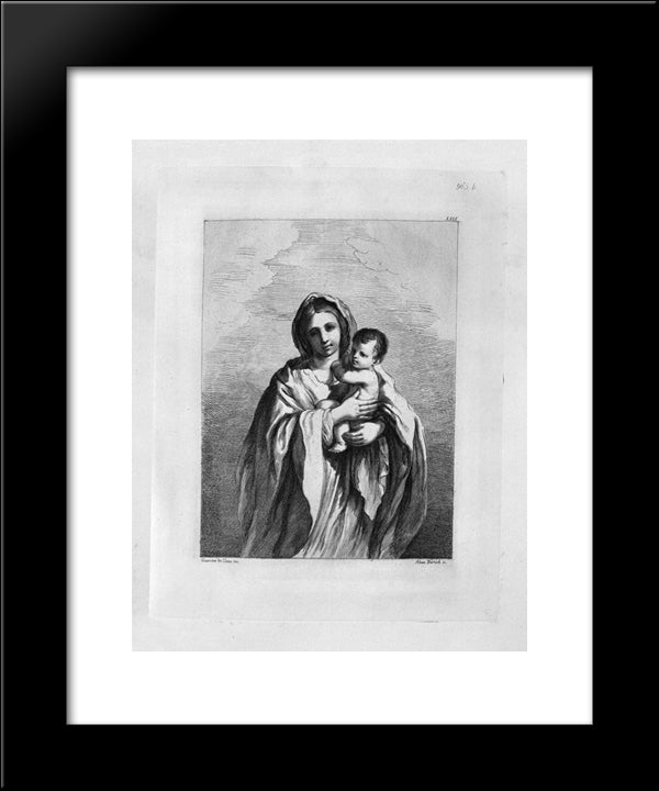 Half Figure Of A Woman Sitting 20x24 Black Modern Wood Framed Art Print Poster by Piranesi, Giovanni Battista