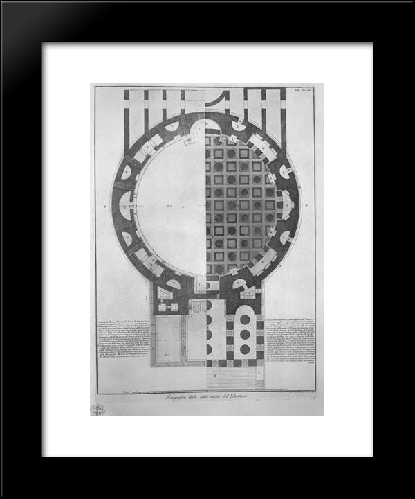 Iconography Of The Ancient State Of The Pantheon 20x24 Black Modern Wood Framed Art Print Poster by Piranesi, Giovanni Battista