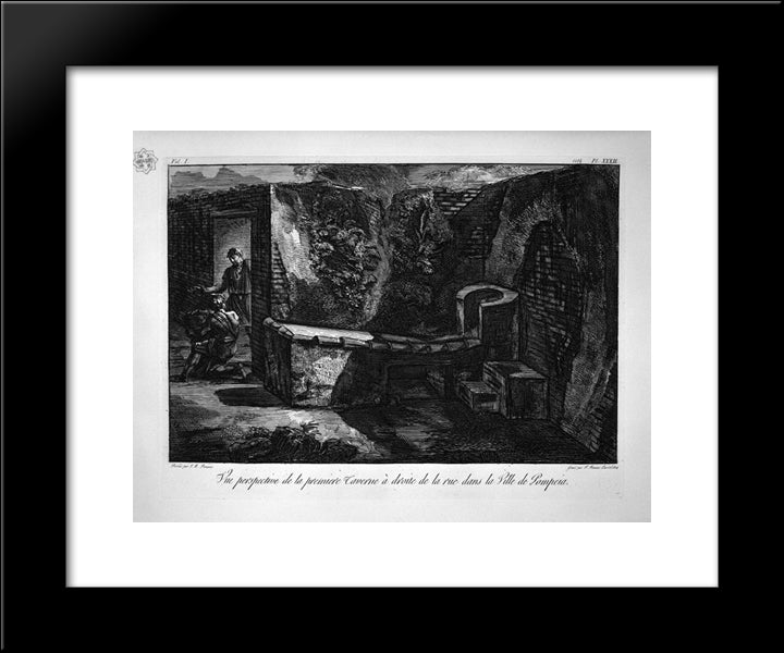 Inside The Tavern 20x24 Black Modern Wood Framed Art Print Poster by Piranesi, Giovanni Battista