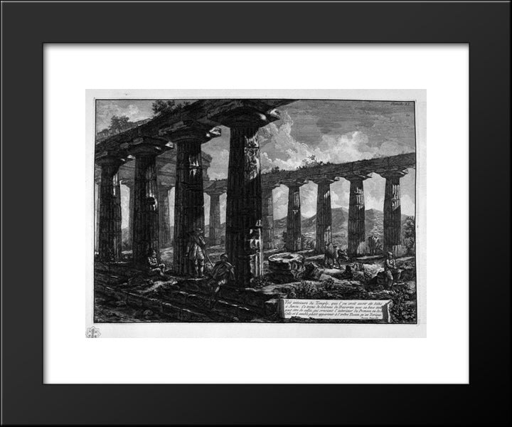 Inside The Temple 20x24 Black Modern Wood Framed Art Print Poster by Piranesi, Giovanni Battista