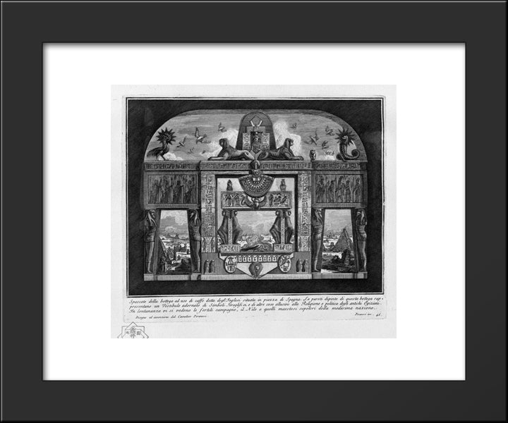 Insight Into The Coffee Shop To Use The English That Is Located At The Spanish Steps 20x24 Black Modern Wood Framed Art Print Poster by Piranesi, Giovanni Battista