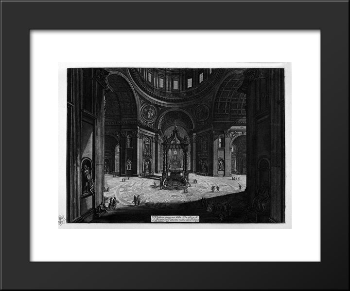 Interior View Of The Basilica Of St. Peter In The Vatican 20x24 Black Modern Wood Framed Art Print Poster by Piranesi, Giovanni Battista