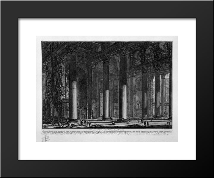 Interior View Of The Pronaos Of The Pantheon 20x24 Black Modern Wood Framed Art Print Poster by Piranesi, Giovanni Battista
