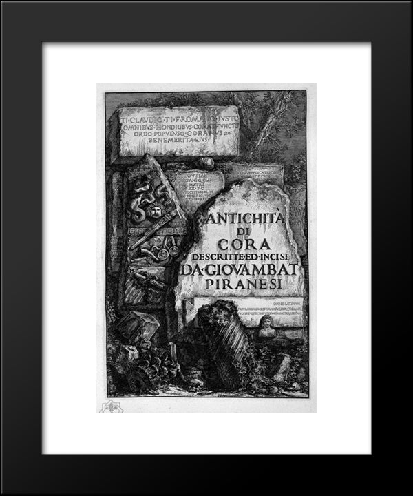 Lights Of Glasses, Or Measures Established By The Ancients To The Granting Of Water Pipelines 20x24 Black Modern Wood Framed Art Print Poster by Piranesi, Giovanni Battista