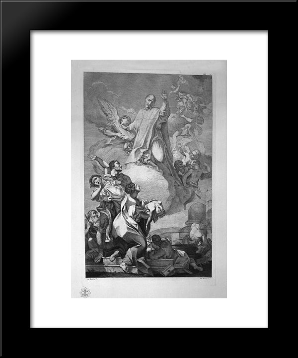 Miracles Worked By A Saint 20x24 Black Modern Wood Framed Art Print Poster by Piranesi, Giovanni Battista