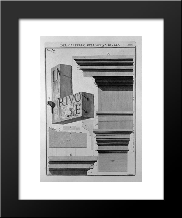 Moldings Of The Same Monument 20x24 Black Modern Wood Framed Art Print Poster by Piranesi, Giovanni Battista