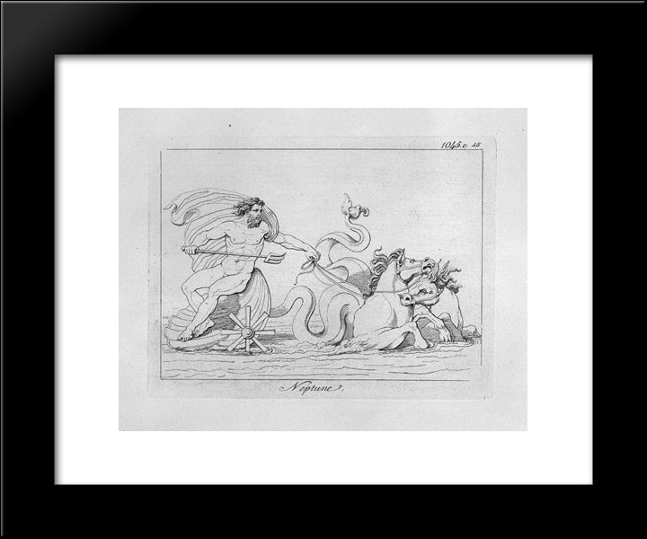 Neptune 20x24 Black Modern Wood Framed Art Print Poster by Piranesi, Giovanni Battista