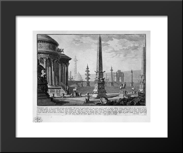 Old Capitol That Was Lit For About One Hundred Steps 20x24 Black Modern Wood Framed Art Print Poster by Piranesi, Giovanni Battista