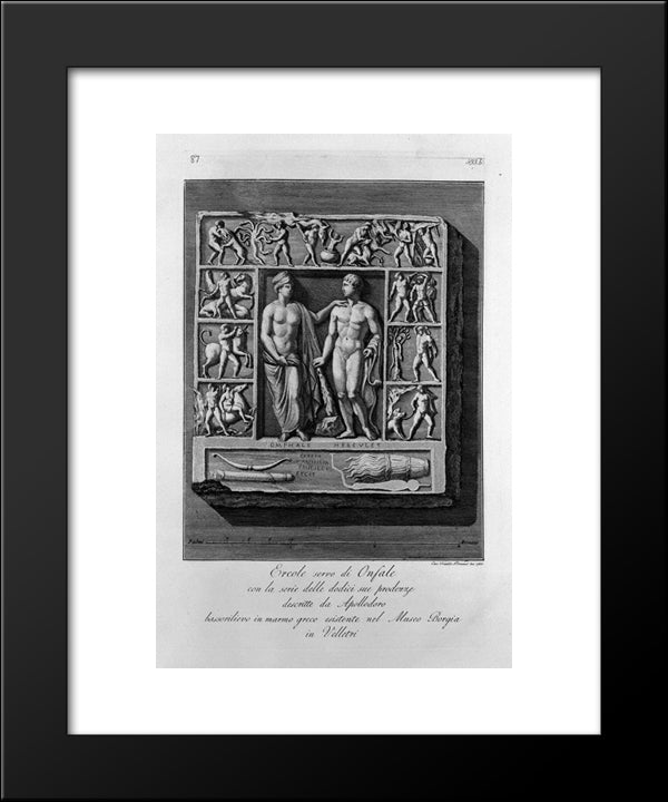 Other Greek Marble Bas-Relief With Hercules And Omphale, Exists In The Same Museum (Inc F Piranesi) 20x24 Black Modern Wood Framed Art Print Poster by Piranesi, Giovanni Battista
