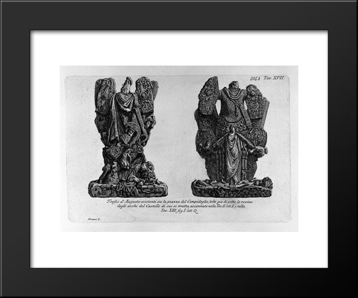 Other Vertical Sections Of The Castle And Plant 20x24 Black Modern Wood Framed Art Print Poster by Piranesi, Giovanni Battista