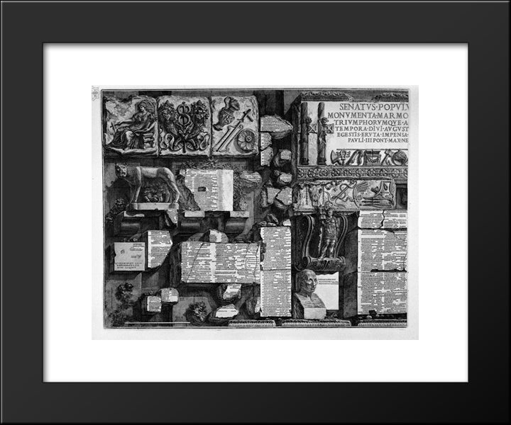 Overview Of The Capitoline Lapides 20x24 Black Modern Wood Framed Art Print Poster by Piranesi, Giovanni Battista
