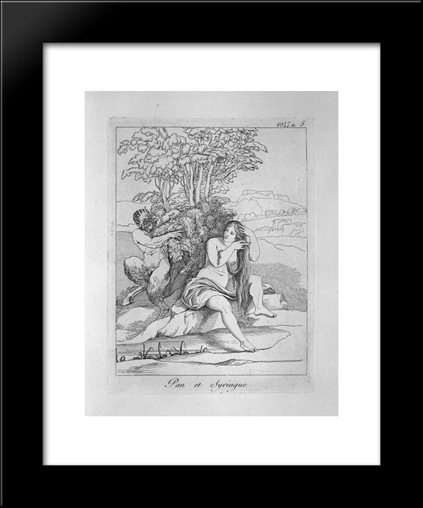 Pan And Syrinx 20x24 Black Modern Wood Framed Art Print Poster by Piranesi, Giovanni Battista