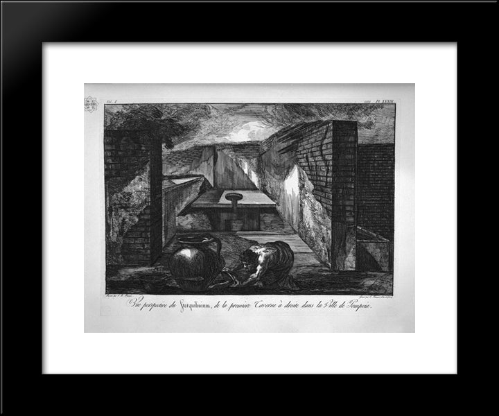 Perspective View 20x24 Black Modern Wood Framed Art Print Poster by Piranesi, Giovanni Battista