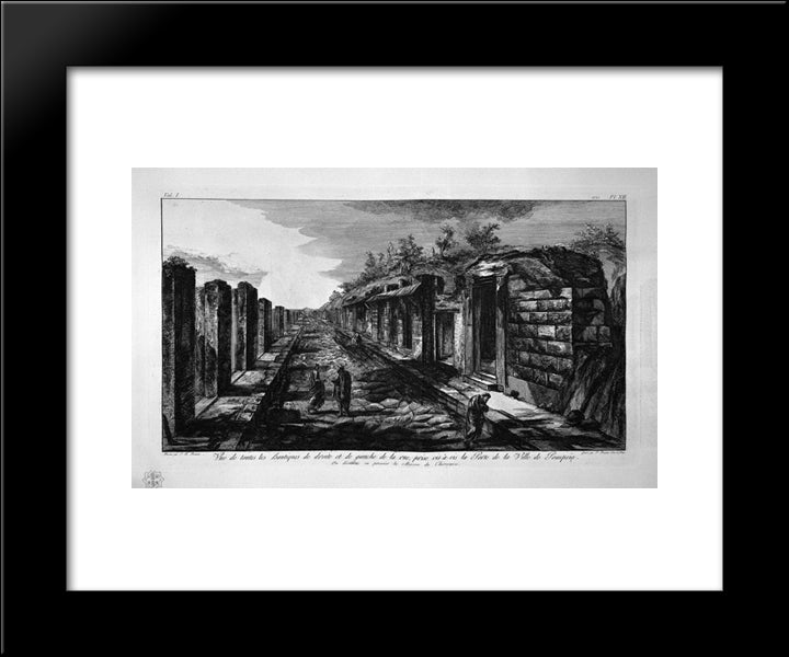 Perspective View Of A Hotel 20x24 Black Modern Wood Framed Art Print Poster by Piranesi, Giovanni Battista