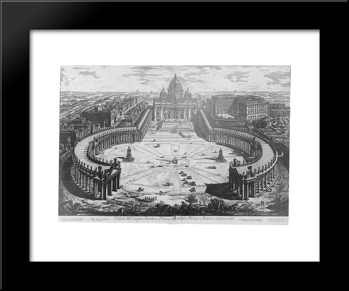 Piazza San Pietro 20x24 Black Modern Wood Framed Art Print Poster by Piranesi, Giovanni Battista