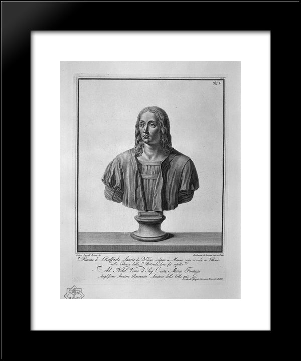 Portrait Of Raffaele Lanzio Da Vitine 20x24 Black Modern Wood Framed Art Print Poster by Piranesi, Giovanni Battista