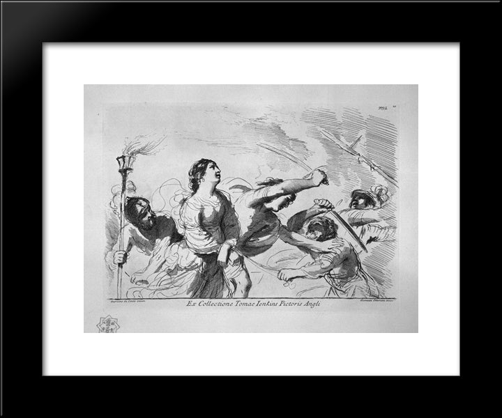 Release Of A Prisoner 20x24 Black Modern Wood Framed Art Print Poster by Piranesi, Giovanni Battista