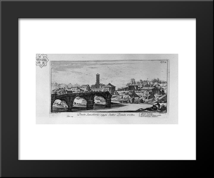 Remains Of The Temple Of Jupiter Stator 20x24 Black Modern Wood Framed Art Print Poster by Piranesi, Giovanni Battista