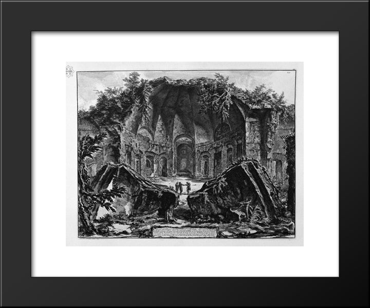 Remains Of The Temple Of The God Canopus In Hadrian`S Villa At Tivoli 20x24 Black Modern Wood Framed Art Print Poster by Piranesi, Giovanni Battista