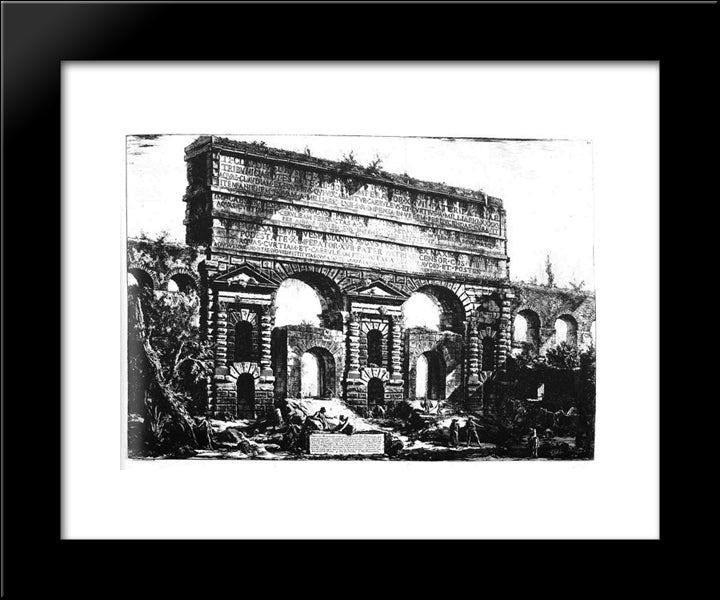 Rome. Porta Maggiore. 20x24 Black Modern Wood Framed Art Print Poster by Piranesi, Giovanni Battista