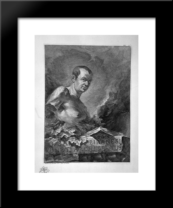 Self-Portrait 20x24 Black Modern Wood Framed Art Print Poster by Piranesi, Giovanni Battista
