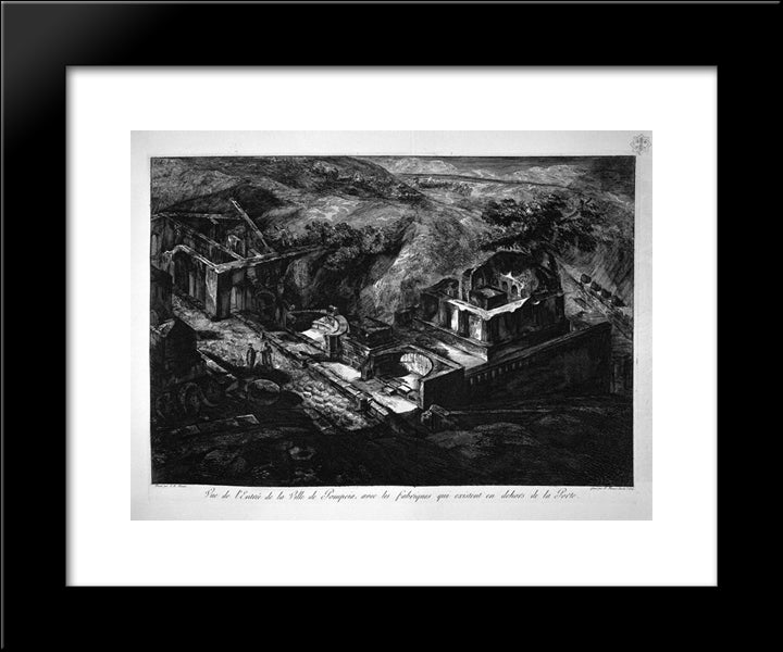Split Of The Buildings Represented In The Table Above 20x24 Black Modern Wood Framed Art Print Poster by Piranesi, Giovanni Battista