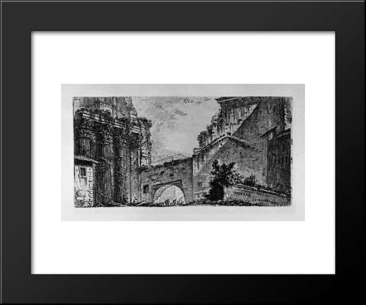 Temple Of Janus 20x24 Black Modern Wood Framed Art Print Poster by Piranesi, Giovanni Battista