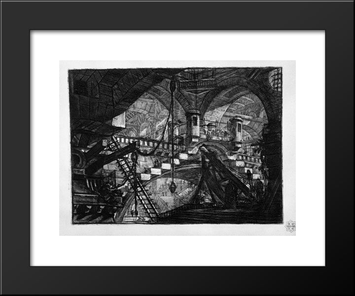 The Arch With A Shell Ornament 20x24 Black Modern Wood Framed Art Print Poster by Piranesi, Giovanni Battista
