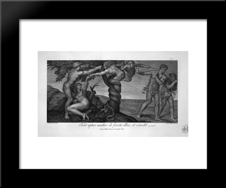 The Creation Of Man 20x24 Black Modern Wood Framed Art Print Poster by Piranesi, Giovanni Battista