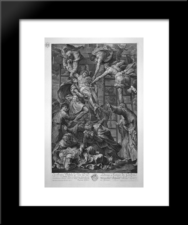 The Deposition, By Daniele Da Volterra 20x24 Black Modern Wood Framed Art Print Poster by Piranesi, Giovanni Battista