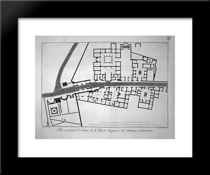 The Destruction Of Pompeii 20x24 Black Modern Wood Framed Art Print Poster by Piranesi, Giovanni Battista