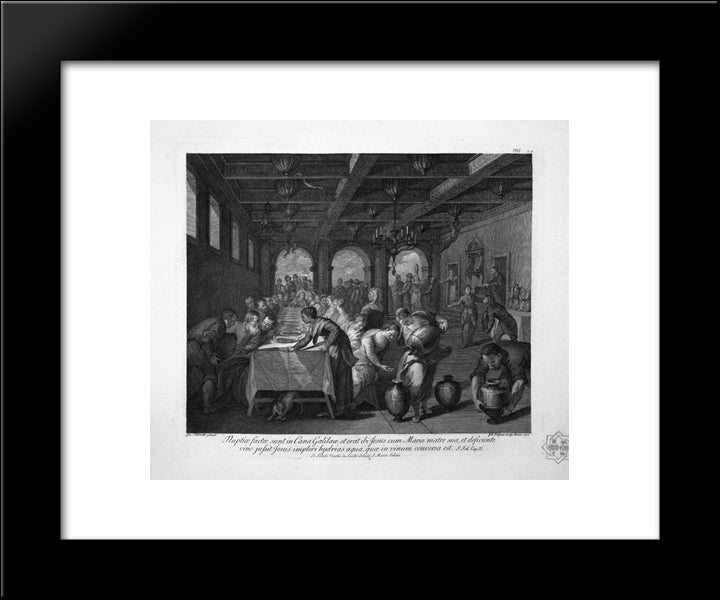 The Feast In The House Of Simon The Pharisee 20x24 Black Modern Wood Framed Art Print Poster by Piranesi, Giovanni Battista