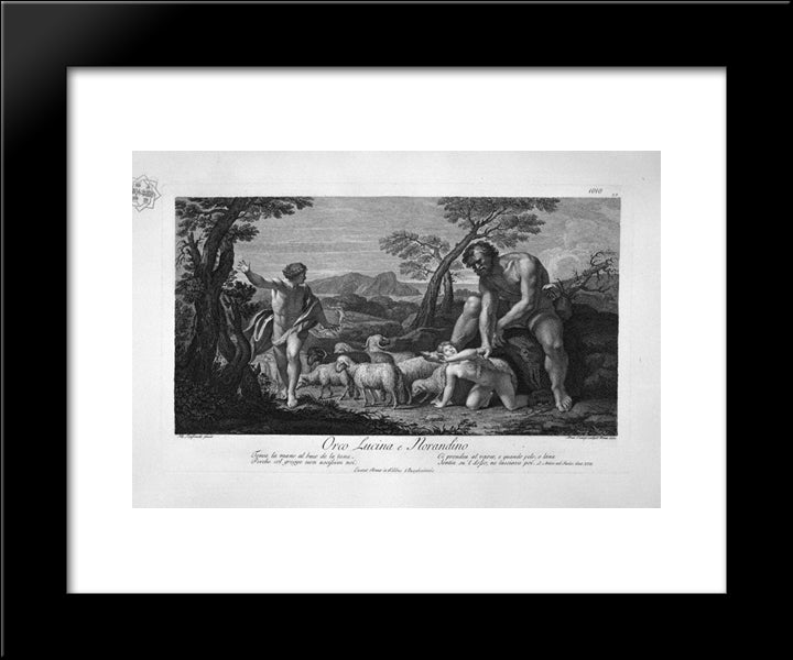 The Nereids, By Francesco Albani 20x24 Black Modern Wood Framed Art Print Poster by Piranesi, Giovanni Battista