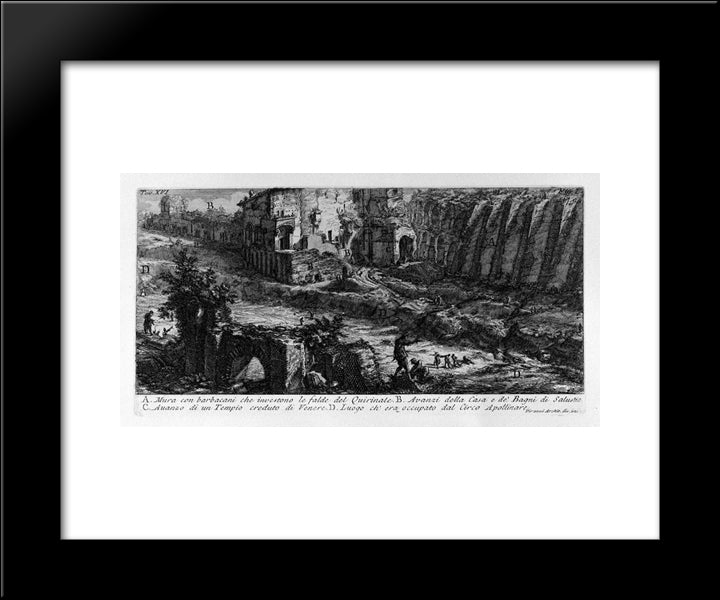 The Roman Antiquities, T. 1, Plate Xvi 20x24 Black Modern Wood Framed Art Print Poster by Piranesi, Giovanni Battista