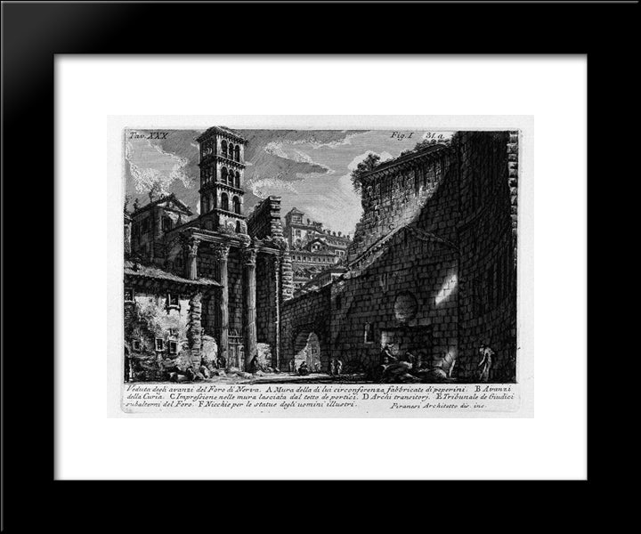The Roman Antiquities, T. 1, Plate Xxx. Forum Nervae. 20x24 Black Modern Wood Framed Art Print Poster by Piranesi, Giovanni Battista