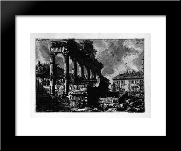The Roman Antiquities, T. 1, Plate Xxxii 20x24 Black Modern Wood Framed Art Print Poster by Piranesi, Giovanni Battista