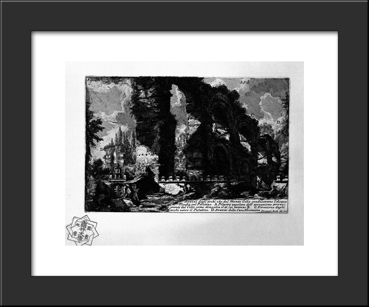 The Roman Antiquities, T. 1, Plate Xxxiv 20x24 Black Modern Wood Framed Art Print Poster by Piranesi, Giovanni Battista