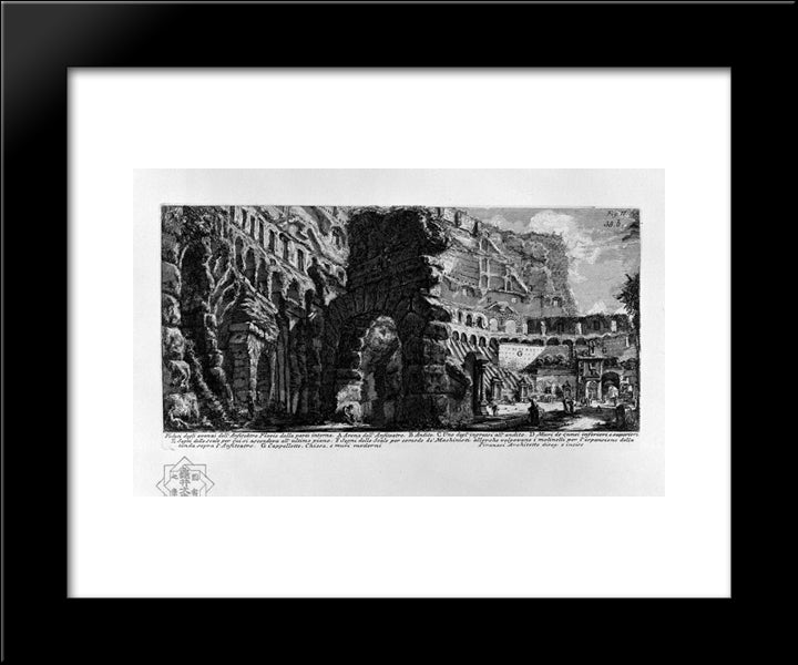 The Roman Antiquities, T. 1, Plate Xxxviii 20x24 Black Modern Wood Framed Art Print Poster by Piranesi, Giovanni Battista