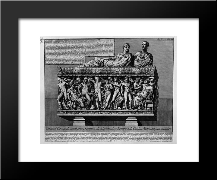 The Roman Antiquities, T. 2, Plate Xxxiii. Insight Into The Tomb Of Alexander Severus. 20x24 Black Modern Wood Framed Art Print Poster by Piranesi, Giovanni Battista