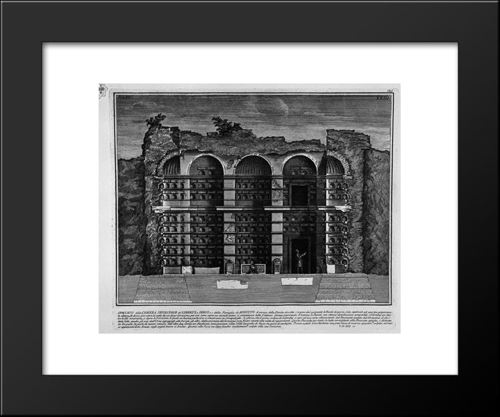 The Roman Antiquities, T. 3, Plate Xxiii. Cutaway View Of The Previous Burial Chambers. 20x24 Black Modern Wood Framed Art Print Poster by Piranesi, Giovanni Battista