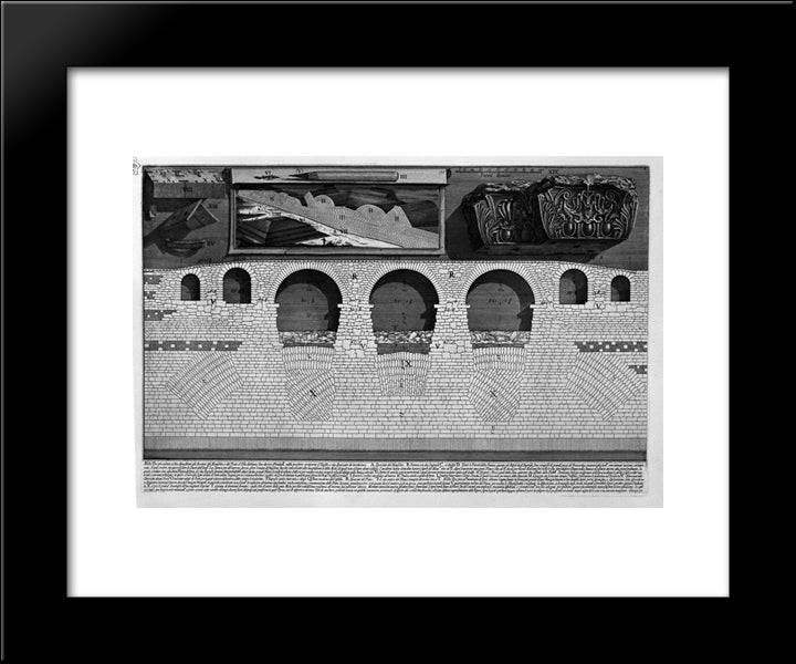 The Roman Antiquities, T. 4, Plate Vii. Following The Above Table. 20x24 Black Modern Wood Framed Art Print Poster by Piranesi, Giovanni Battista