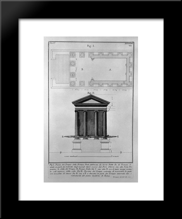 The Roman Antiquities, T. 4, Plate Xlix. 20x24 Black Modern Wood Framed Art Print Poster by Piranesi, Giovanni Battista
