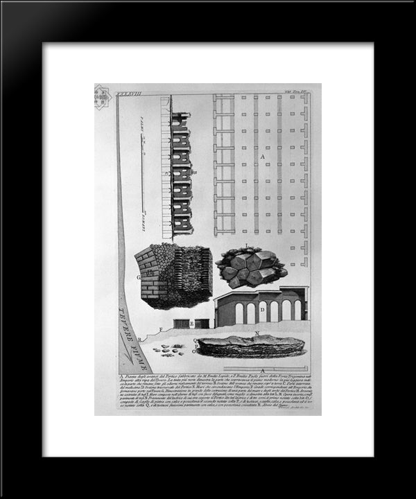 The Roman Antiquities, T. 4, Plate Xlviii. 20x24 Black Modern Wood Framed Art Print Poster by Piranesi, Giovanni Battista