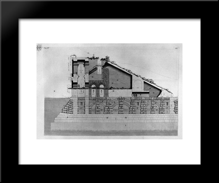 The Roman Antiquities, T. 4, Plate Xxx 20x24 Black Modern Wood Framed Art Print Poster by Piranesi, Giovanni Battista