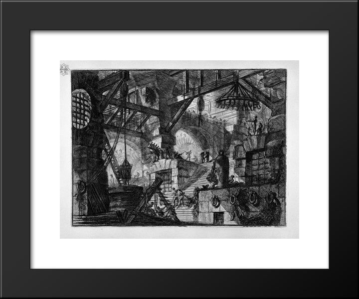 The Well 20x24 Black Modern Wood Framed Art Print Poster by Piranesi, Giovanni Battista