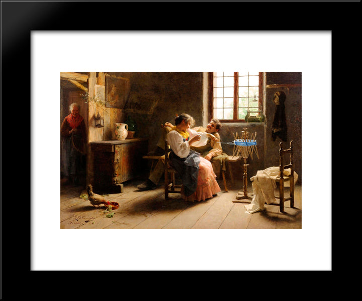 Flirtation 20x24 Black Modern Wood Framed Art Print Poster by Torriglia, Giovanni Battista